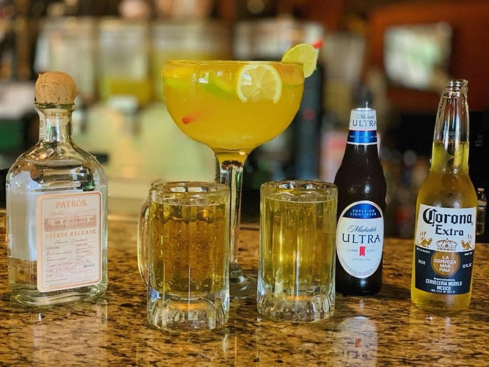 The tequila shelf and a round of margaritas.