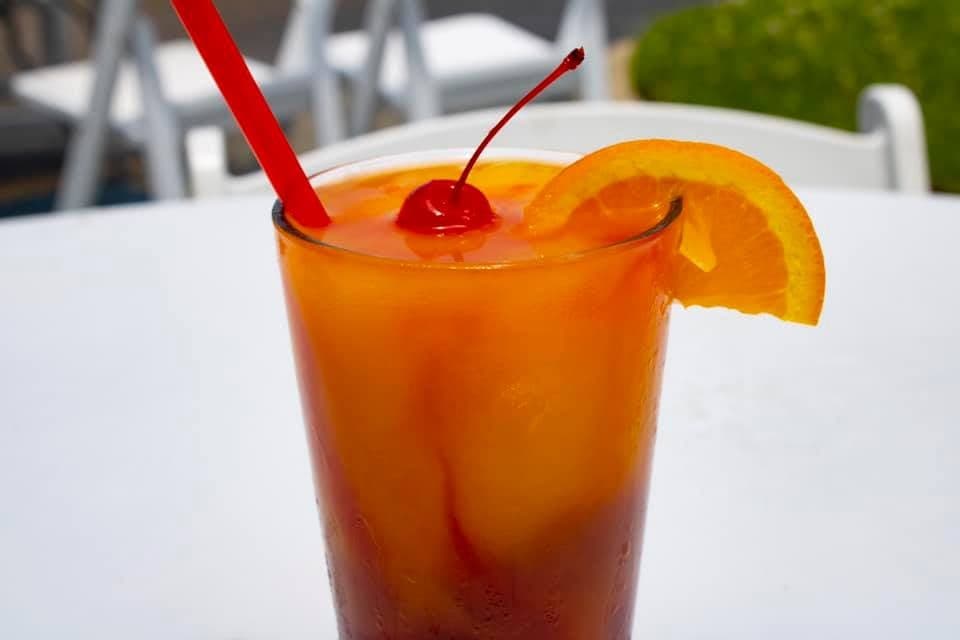 A bright mango-orange margarita.